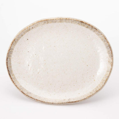 Mino Ware Shirokaratsu White Oval Plate