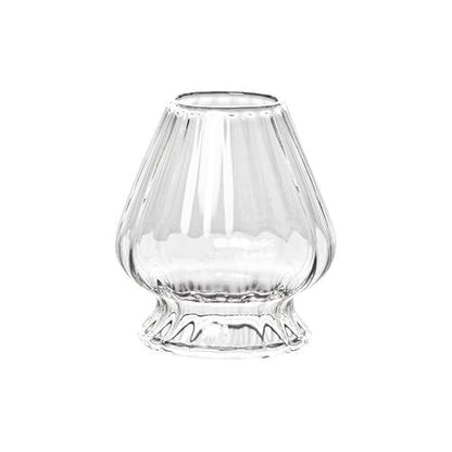 Minimood Matcha Whisk Holder, Clear/Pink Glass, 6.6x4.2x6cm, Tea Ceremony Tool, Transparent Stripe
