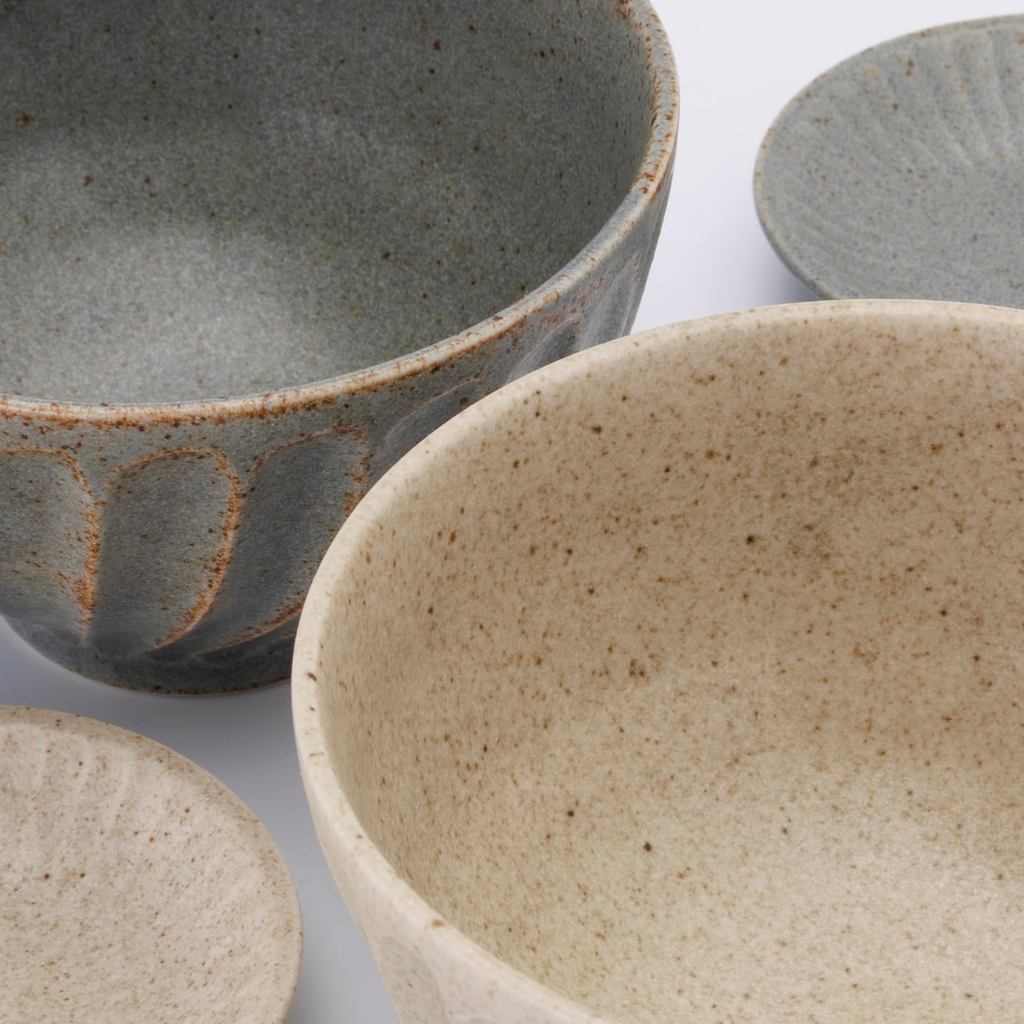 Aito Mino Ware Ceramic Rice Bowl & Tableware Pair Set, Microwave & Dishwasher Safe, Japanese-Made