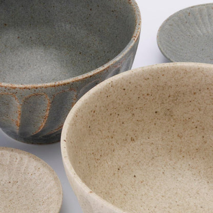 Aito Mino Ware Ceramic Rice Bowl & Tableware Pair Set, Microwave & Dishwasher Safe, Japanese-Made