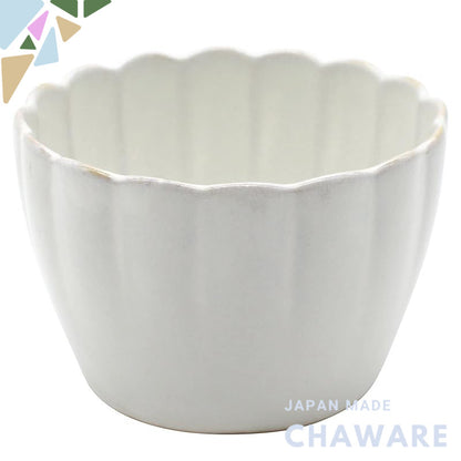 aito Seisakusho "Hana" 9cm Seto Ware Small Cup/Bowl - Microwave & Dishwasher Safe, Silver Leaf, Made in Japan