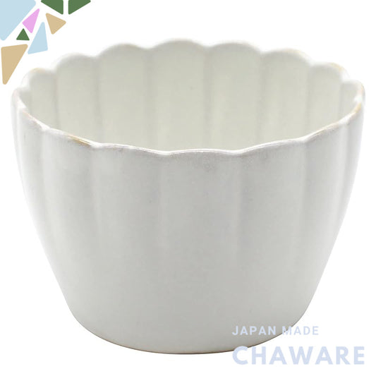 aito Seisakusho "Hana" 9cm Seto Ware Small Cup/Bowl - Microwave & Dishwasher Safe, Silver Leaf, Made in Japan