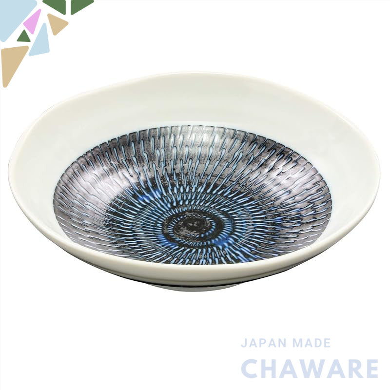 Mino Ware Tobikanna Indigo Bowl 17cm×5cm Lightweight Deep Dish Microwave & Dishwasher Safe Japan
