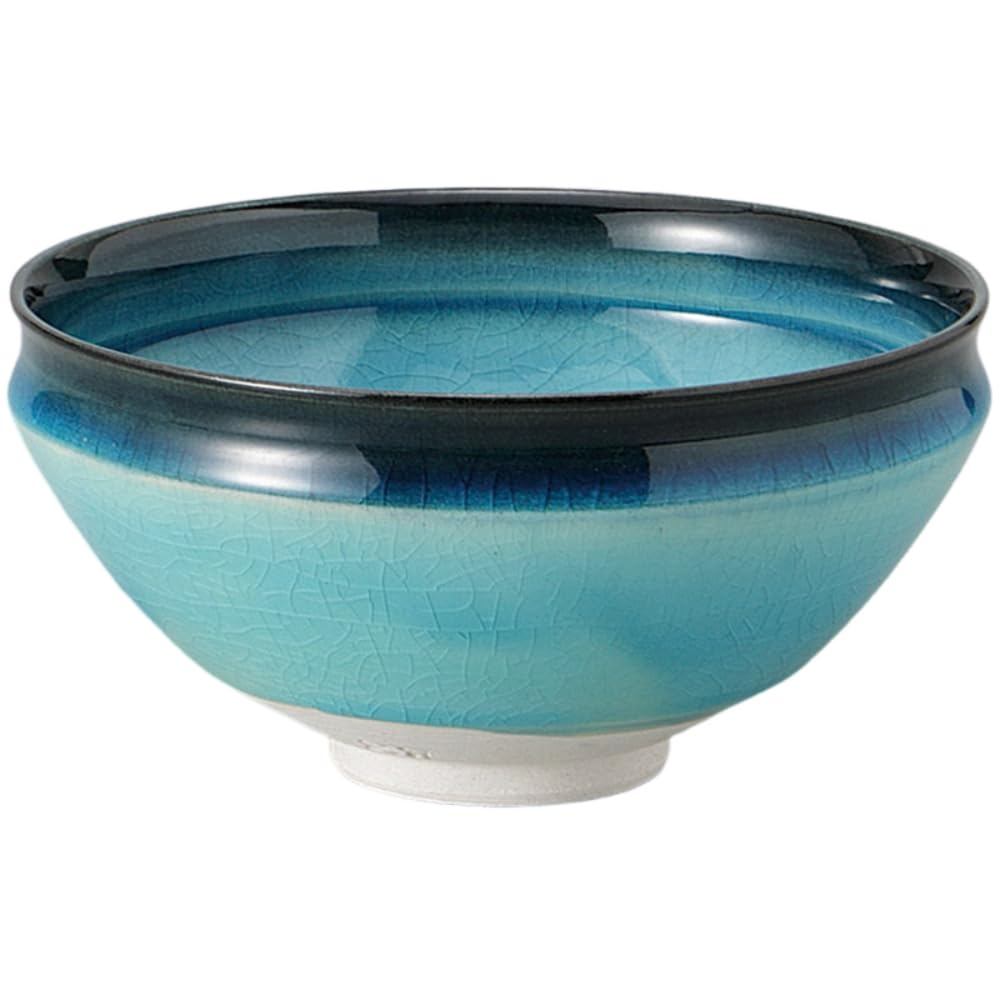 Matcha Bowl 13×H6.5 cm, Turkish Crackle Glaze Kyotan Style Tea Ceremony Ceramic, Mino Ware, Made in Japan