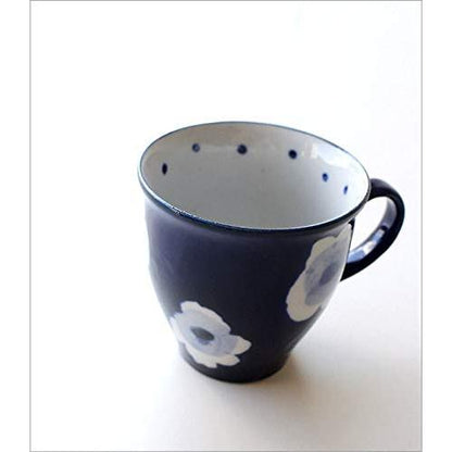 RURI Ceramic Mug - Japanese Seto-yaki Porcelain, Wafu Modern Cute Chic Design, Made in Japan