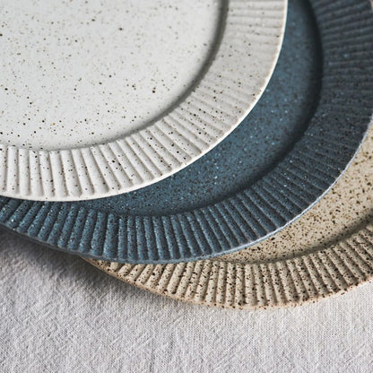 Aito Conti Stone-Textured Mino Ware Ceramic Plates & Bowls — Industrial Design, Microwave & Dishwasher Safe, Made in Japan