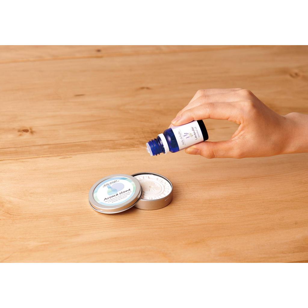 Daily Delight Aroma Stone 1pc & 10ml Lavender Oil - Hakuun Seto-Yaki Ceramic, Japan-made Gift