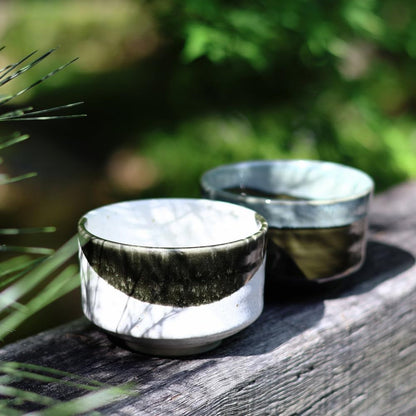 Dolce Duo Matcha Bowl, Oribe Two-Tone Mino Ware, Made in Japan, 11cm, 420ml, Utamaro Box MW-1846
