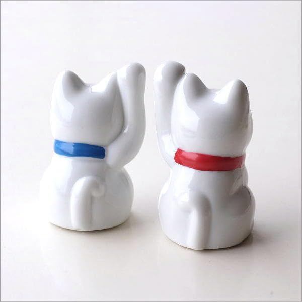 Seto-Yaki Ceramic Cat Incense Holder with Small Maneki-Neko Dish — Cute Palm-Sized Japanese Incense Burner