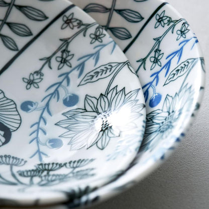aito Flower Pattern Mino ware Salad/Cereal Bowl 16×4cm Dishwasher & Microwave Safe Made in Japan