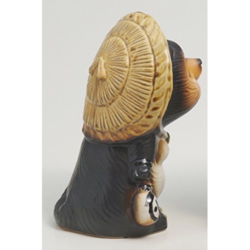 Shigaraki Ceramic Tanuki (Male) Good Luck Statue — 15×19.5 cm, Made in Japan