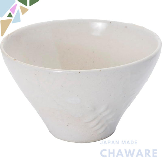 Aito Seisakusho 'Ha Gohon-te' White Seto Ware Rice Bowl 11cm Microwave & Dishwasher Safe, Japan