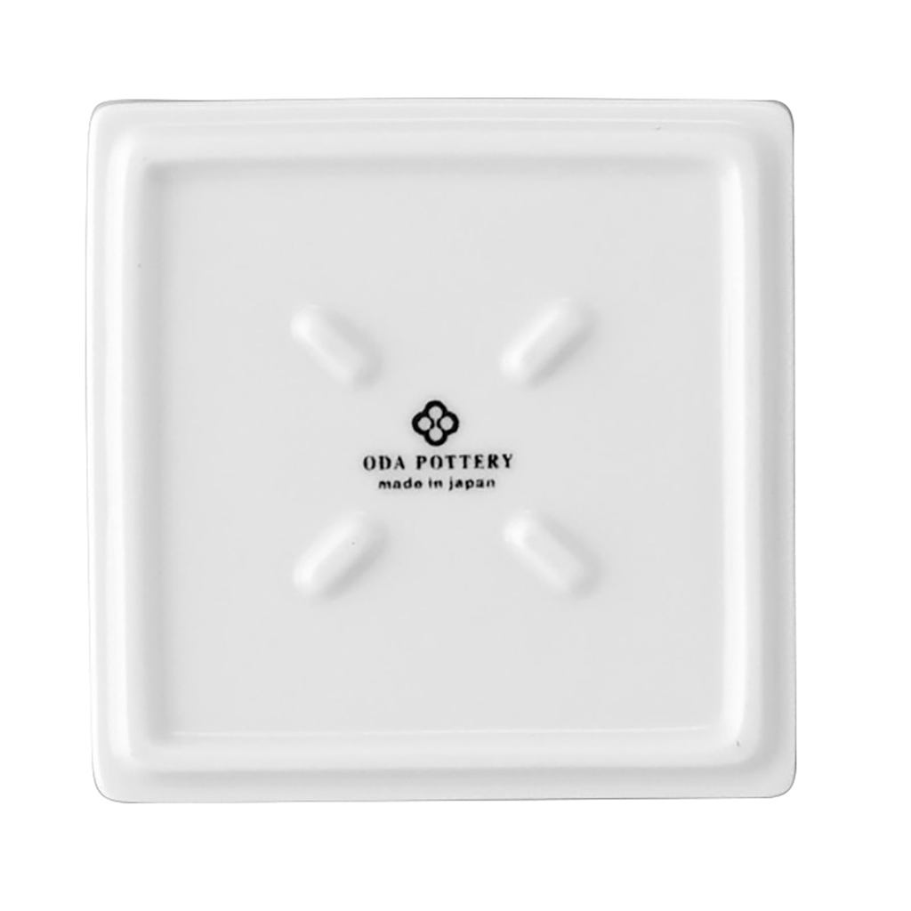 ODA POTTERY "Kissho" Mino Porcelain Plates — White Seigaiha Wave Pattern, Microwave & Dishwasher Safe Japanese Tableware