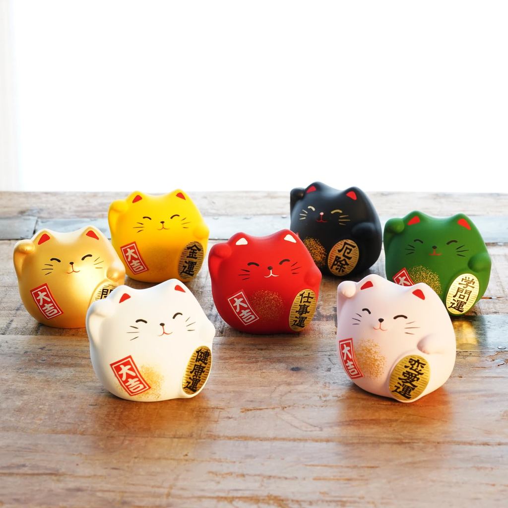 COTONOHA Banko-yaki 2.2-Inch Maneki Neko Lucky Cat Figurine – Made in Japan