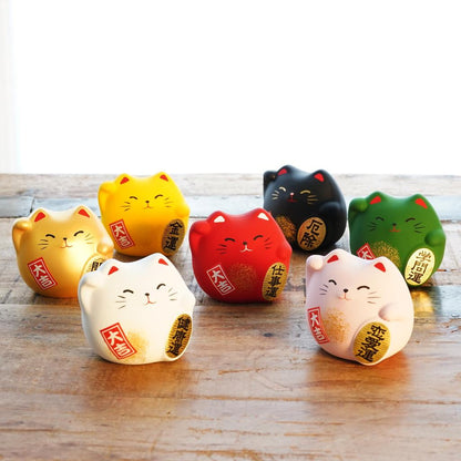 COTONOHA Banko-yaki 2.2-Inch Maneki Neko Lucky Cat Figurine – Made in Japan