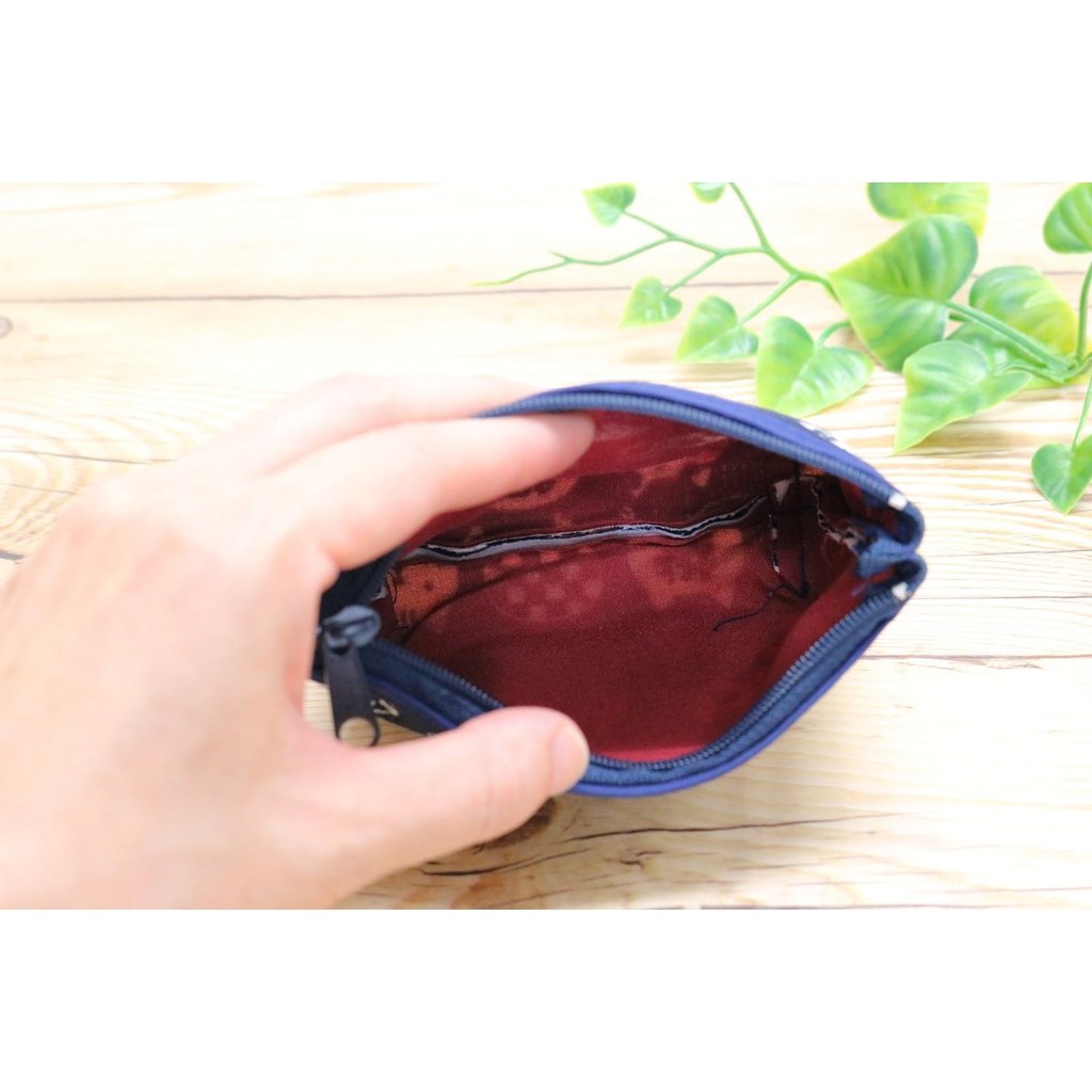 Kyosuke Japanese Mini Pouch in Navy Cat Design