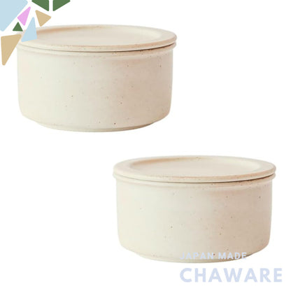 CUCINA Original Ceramic One-Serving Ohitsu Rice Storage Pots – Microwave-Safe 2-Pack (White/Black Options)
