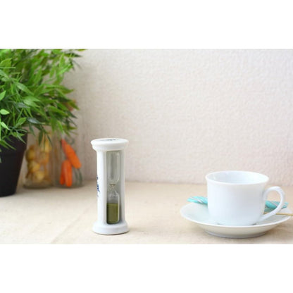 cerapockke Rose Bear 3-Minute Hourglass, Made in Japan Seto Ware Tea Timer for Herb & Black Tea