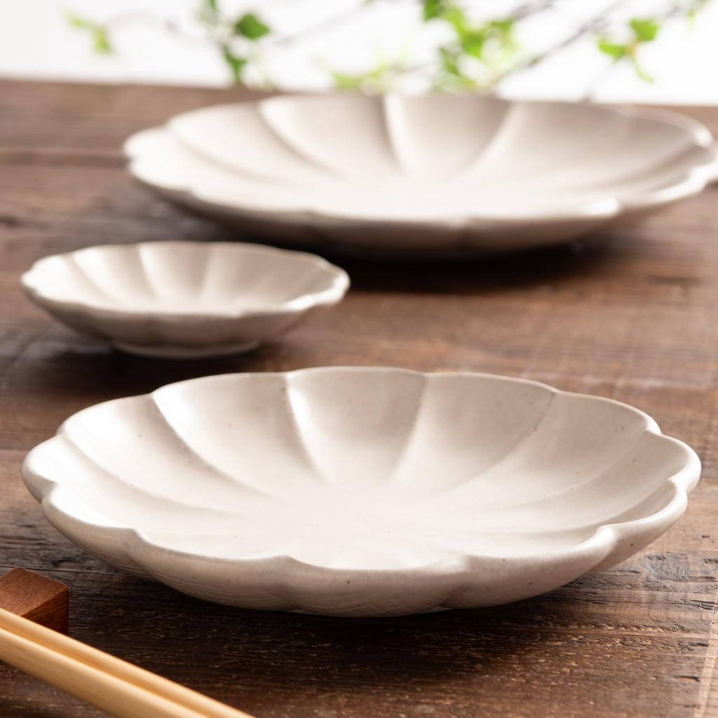 TATARA Rinka Cloth-Textured Kohiki Porcelain Tableware – Mino Ware, Microwave & Dishwasher Safe, Made in Japan