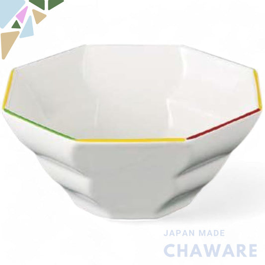 Takumi Bifu Arita Ware Small Octagonal Multipurpose Porcelain Bowl White Matte - Made in Japan