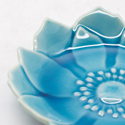 aito Katachi 8cm Anemone Small Plate Asagi Blue Seto ware Microwave & Dishwasher Safe Japan