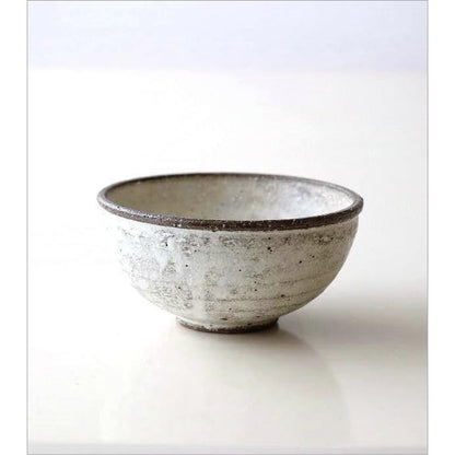 Seto Ware Kohiki Ceramic Rice Bowl, Japanese Made, 12×6cm, Modern Wafu Style, Microwave Safe