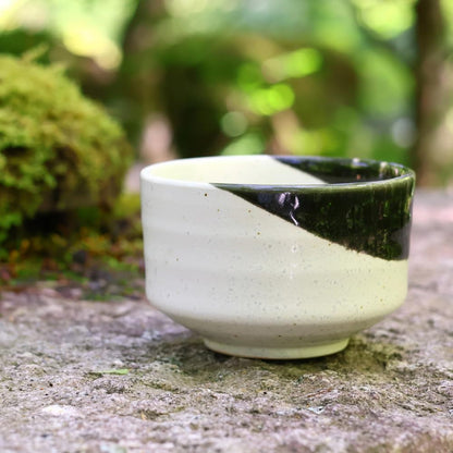 Dolce Duo Matcha Bowl, Oribe Two-Tone Mino Ware, Made in Japan, 11cm, 420ml, Utamaro Box MW-1846