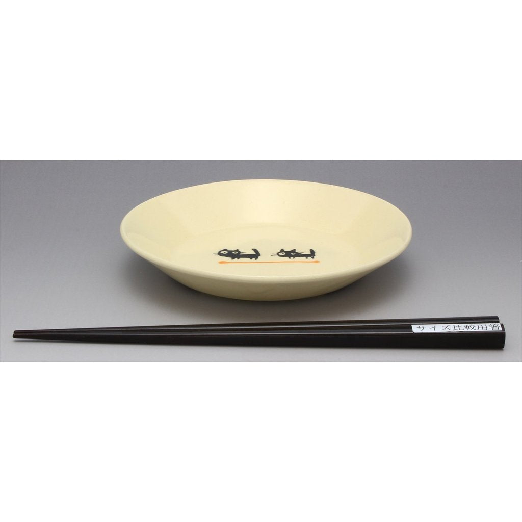 SOUSEN 15cm Seto Ware Medium Draining Plate with Black Cat Pattern (Assorted Colors)