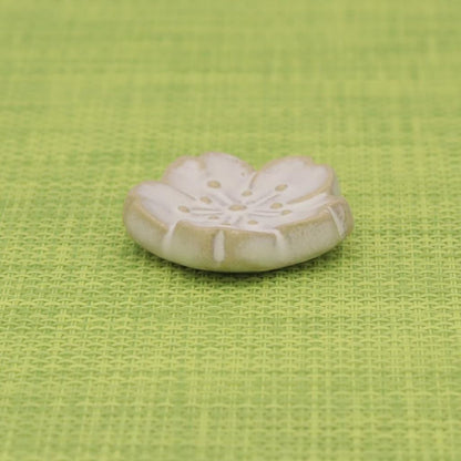 Craftsman House White-Glazed Ceramic Floral Chopstick Rest, Seto Ware (Made in Japan)