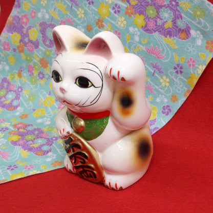 Left-Paw Maneki Neko Piggy Bank - Seto Ware Ceramic Lucky Cat Coin Bank, Made in Japan