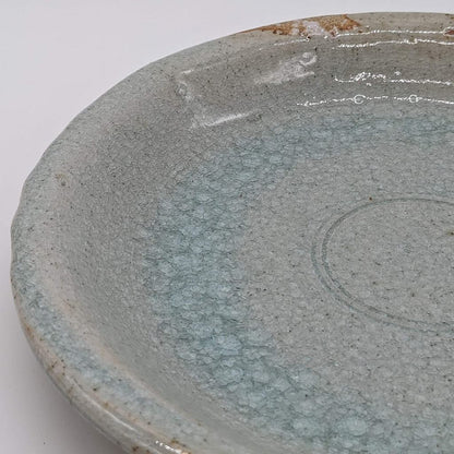 Utsuwa Roan Seto-yaki Shinsen 25cm Curry & Pasta Plate Iga Ash Glaze Gray Made in Japan