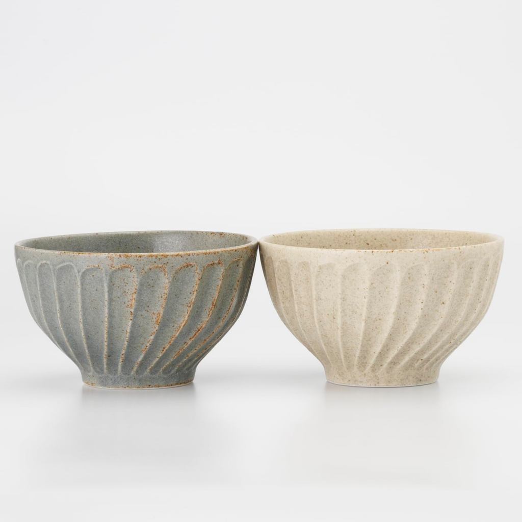 Aito Mino Ware Ceramic Rice Bowl & Tableware Pair Set, Microwave & Dishwasher Safe, Japanese-Made