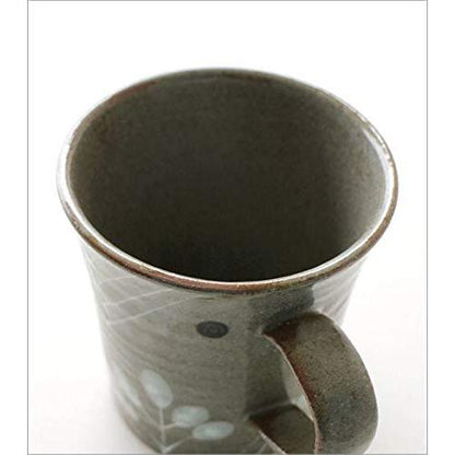 Japanese Wa-Modern Indigo Five-Leaf Seto-Ware Ceramic Mug — Made in Japan