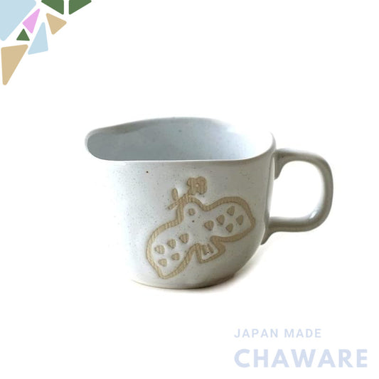Small Square Seto-Yaki Japanese Ceramic Coffee Mug — Nordic-Style