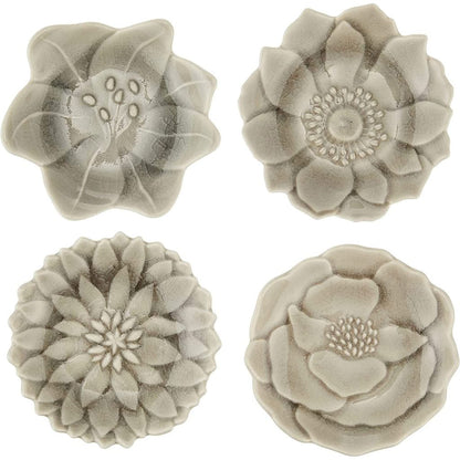 Aito Katachi 4pc Small Plates 7.7x7.5cm Hai-Ao Gray Seto-yaki Microwave & Dishwasher Safe Japan