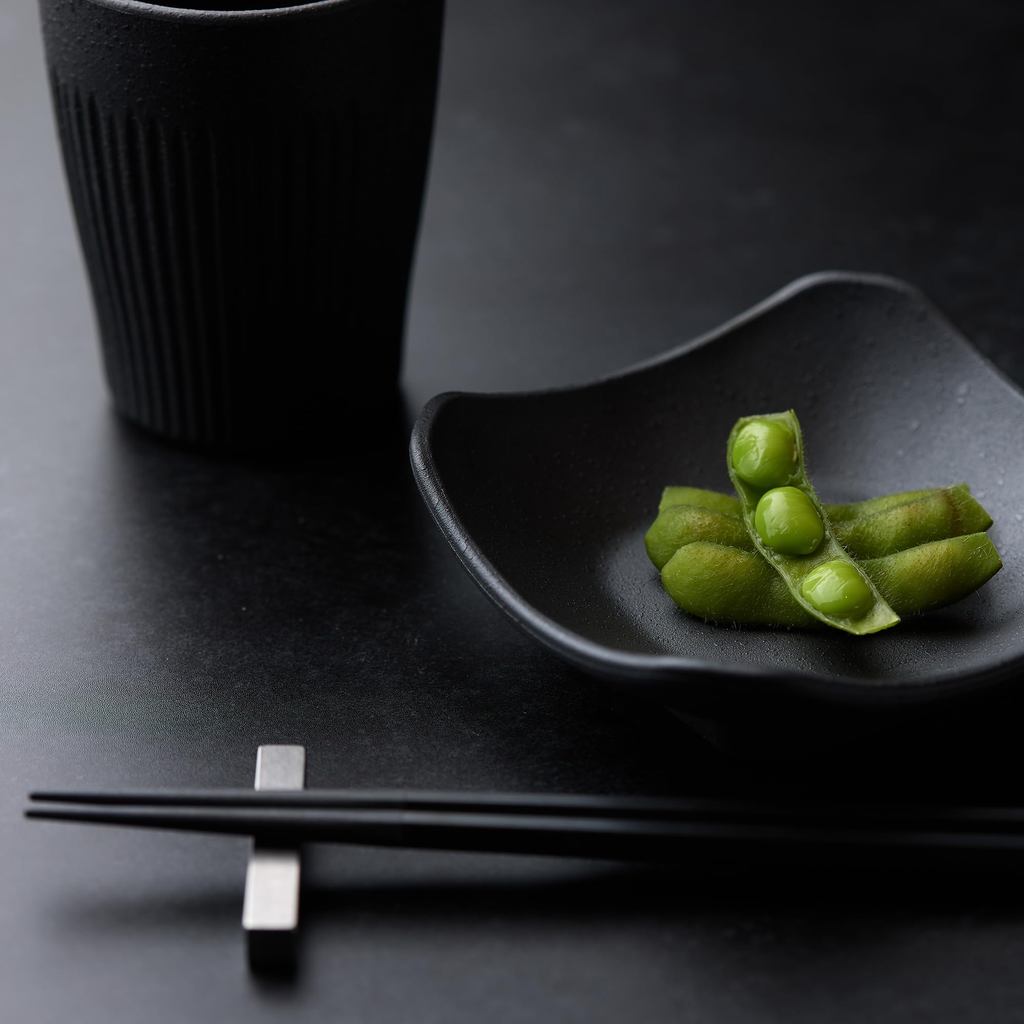 Ware Hendey 11cm Square Unbreakable Small Bowl - Premium Black, Heat-Resistant to 240°C, Microwave & Dishwasher Safe, High-Durability BPA-Free Resin Tableware with Ceramic Look - Made in Japan