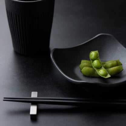 Ware Hendey 11cm Square Unbreakable Small Bowl - Premium Black, Heat-Resistant to 240°C, Microwave & Dishwasher Safe, High-Durability BPA-Free Resin Tableware with Ceramic Look - Made in Japan