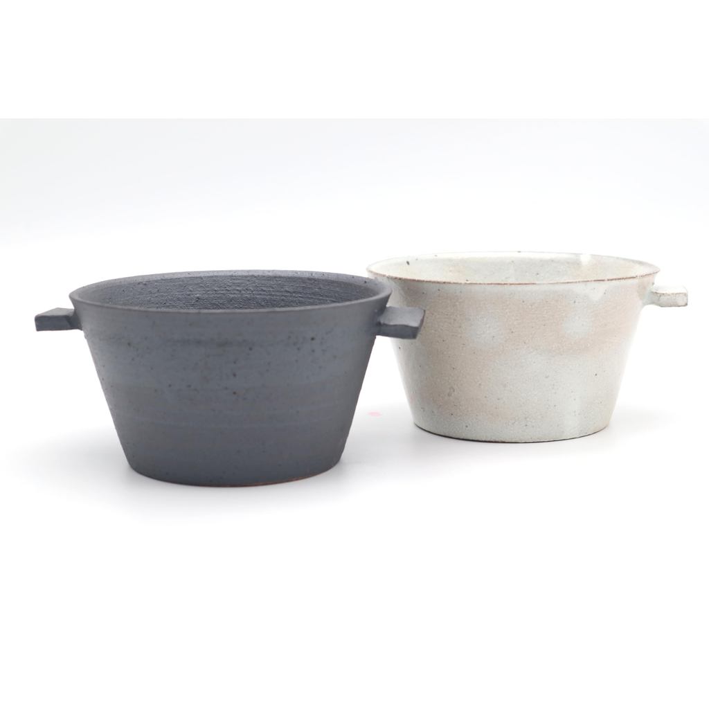Mino Ware Kohiki Ear-Handled Straight-Sided Small Bowl, 16 x 7 cm — Made in Japan