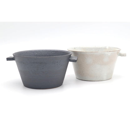 Mino Ware Kohiki Ear-Handled Straight-Sided Small Bowl, 16 x 7 cm — Made in Japan