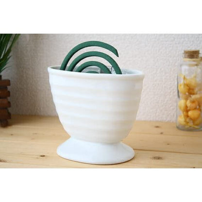 Cerapockke Japanese Seto-yaki Ceramic Mosquito Coil Holder Case with Metal Stand - Summer Essential