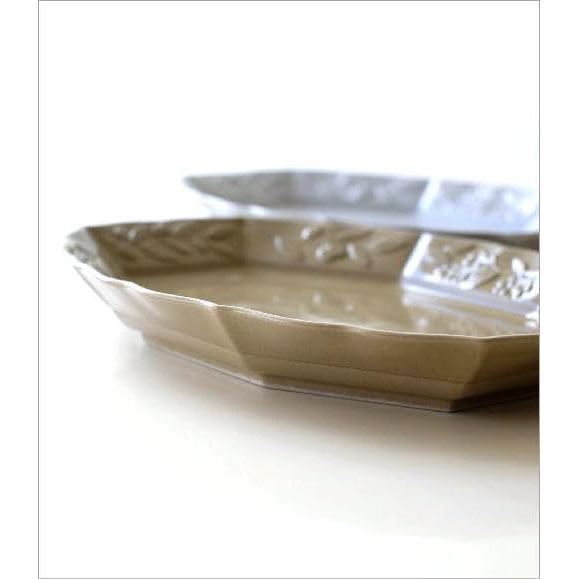 Seto-yaki Olive Oval Ceramic Plate – Japanese-Made Medium-Large Main Dish, Simple Classic Tableware