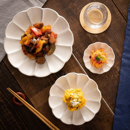 TATARA Rinka Cloth-Textured Kohiki Porcelain Tableware – Mino Ware, Microwave & Dishwasher Safe, Made in Japan