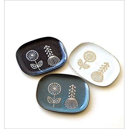 Seto-Ware Japanese Shallow Medium Ceramic Plate – Nordic Floral Design