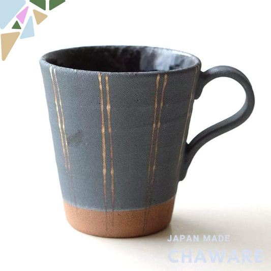 Seto Ware Black Ceramic Coffee Mug 288ml — Made in Japan, Japanese-Modern Pottery, Microwave & Dishwasher Safe (12.5×9×9