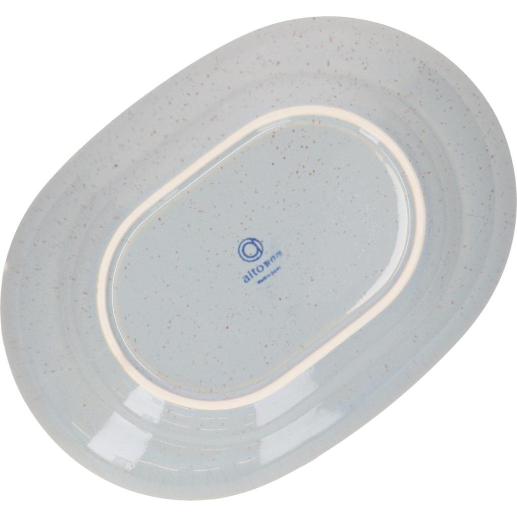 aito Seisakusho Garden Large Oval Plate 27×19 cm, White Floral Mino Ware, Dishwasher-Safe, Made in Japan