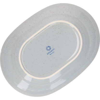 aito Seisakusho Garden Large Oval Plate 27×19 cm, White Floral Mino Ware, Dishwasher-Safe, Made in Japan
