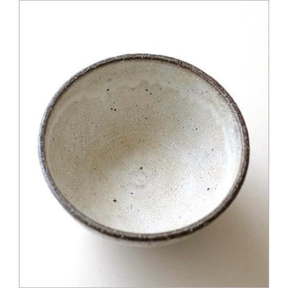 Seto Ware Kohiki Ceramic Rice Bowl, Japanese Made, 12×6cm, Modern Wafu Style, Microwave Safe