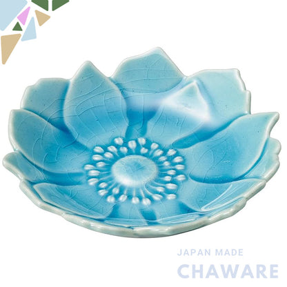 aito Katachi 8cm Anemone Small Plate Asagi Blue Seto ware Microwave & Dishwasher Safe Japan