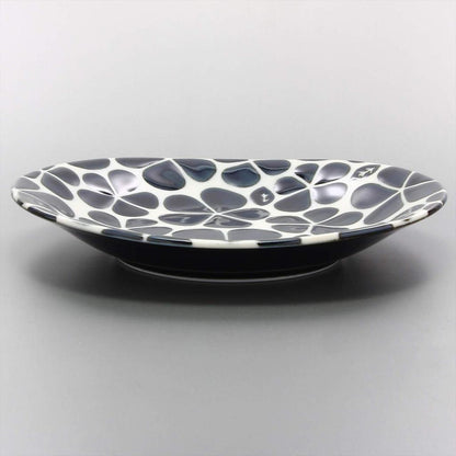 Mino-yaki Blue Floral Oval Serving Plate - Japanese Ceramic Side Dish, Made in Japan 132-5009