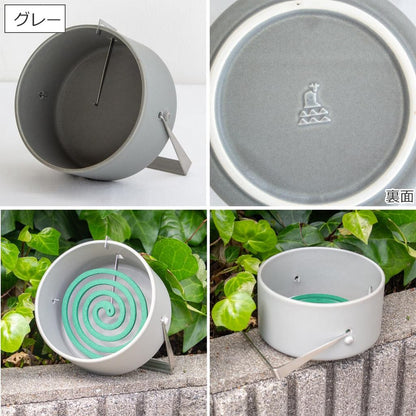 Kamoshika Ceramic Mosquito Coil Holder - Flat Banko-yaki Porcelain, Made in Japan